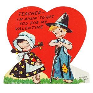 Vintage Teacher Valentines Card